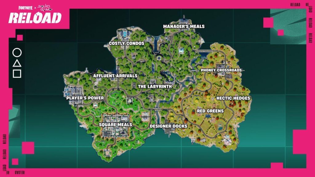نقشه های بازی فورتنایت